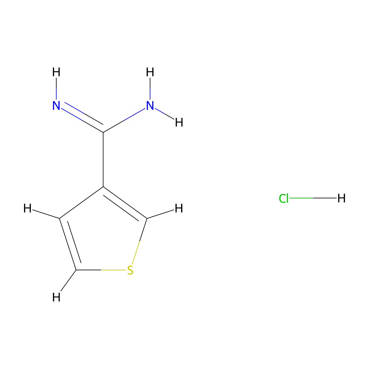 Thiophene-3-carboxamidine hydrochloride molecular structure, CAS 51528-02-0