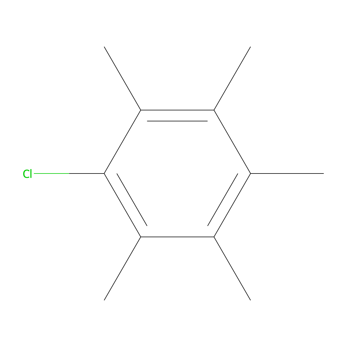 Chloropentamethylbenzene molecular structure, CAS 5153-39-9