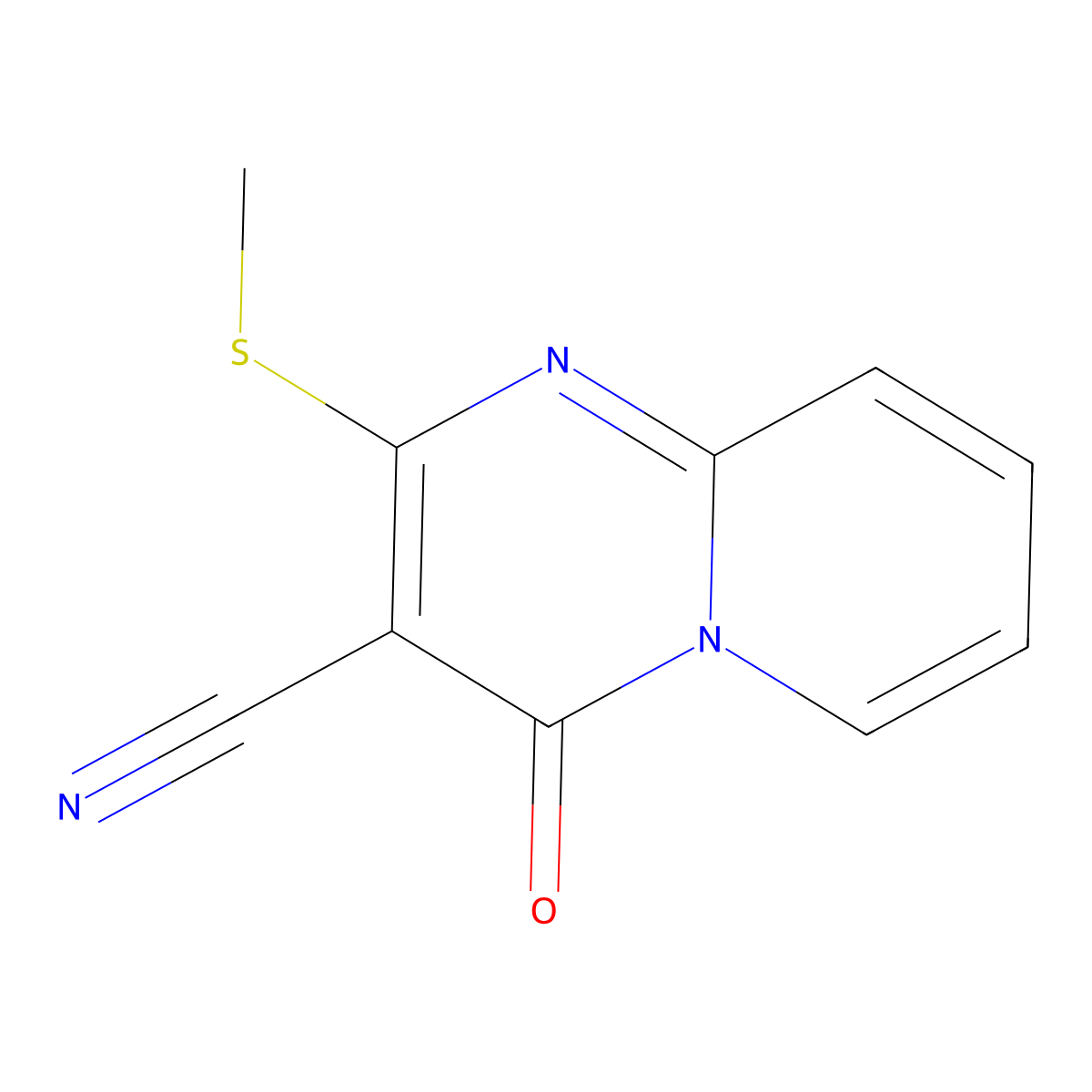 2-Methylsulfanyl-4-oxopyrido[1,2-a]pyrimidine-3-carbonitrile molecular structure, CAS 51531-96-5