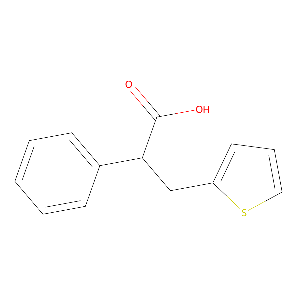 2-Phenyl-3-(2-thienyl)propanoic acid molecular structure, CAS 51535-43-4