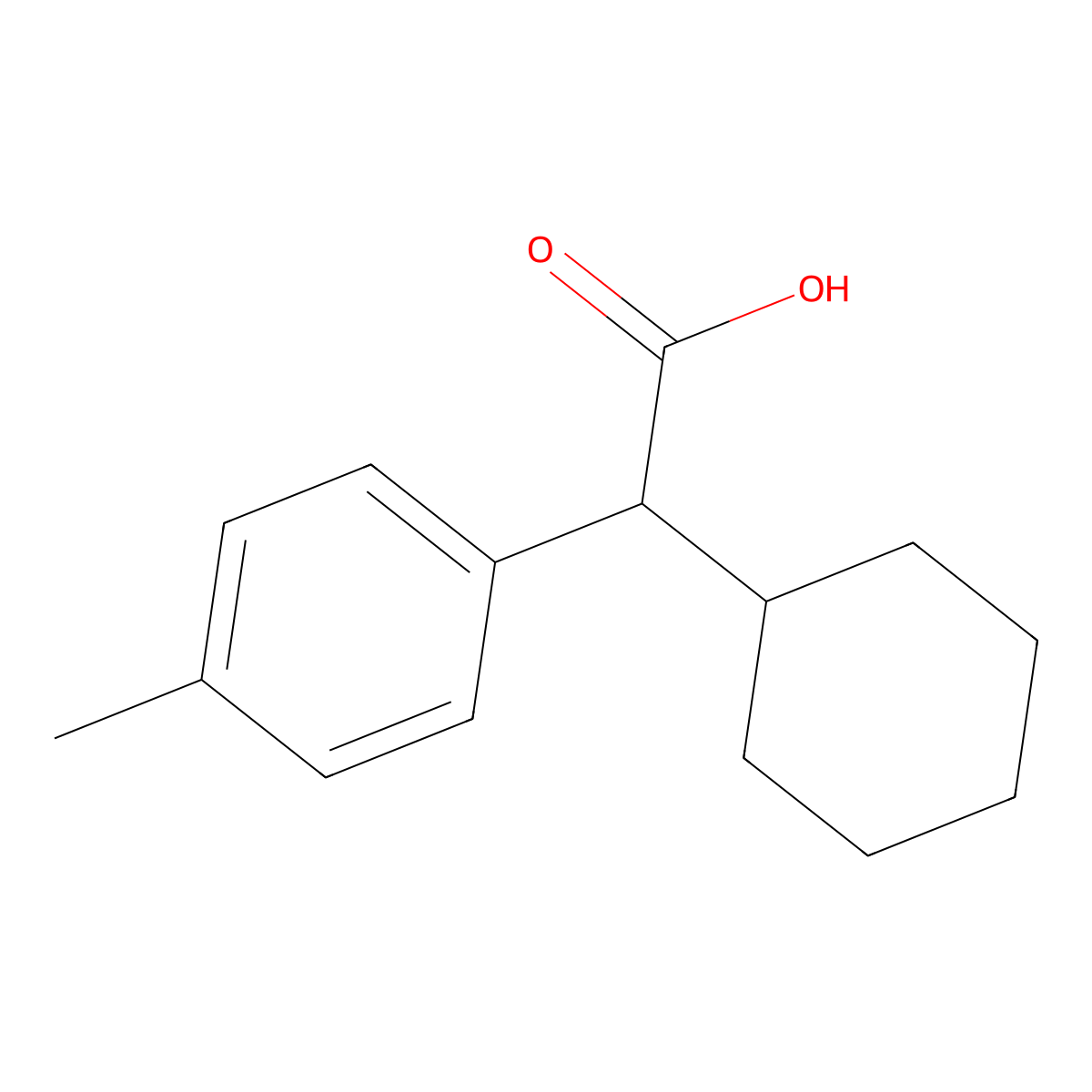 2-Cyclohexyl-2-(4-methylphenyl)acetic acid molecular structure, CAS 51535-47-8