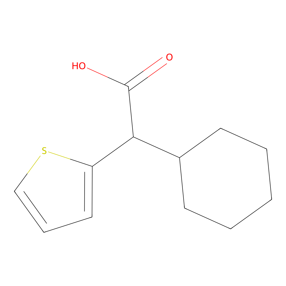 Cyclohexyl-[2]thienyl-acetic acid molecular structure, CAS 51535-53-6