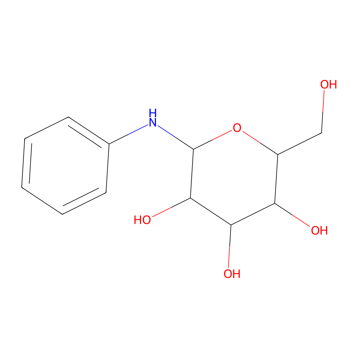 2-Anilino-6-(hydroxymethyl)oxane-3,4,5-triol molecular structure, CAS 5154-10-9