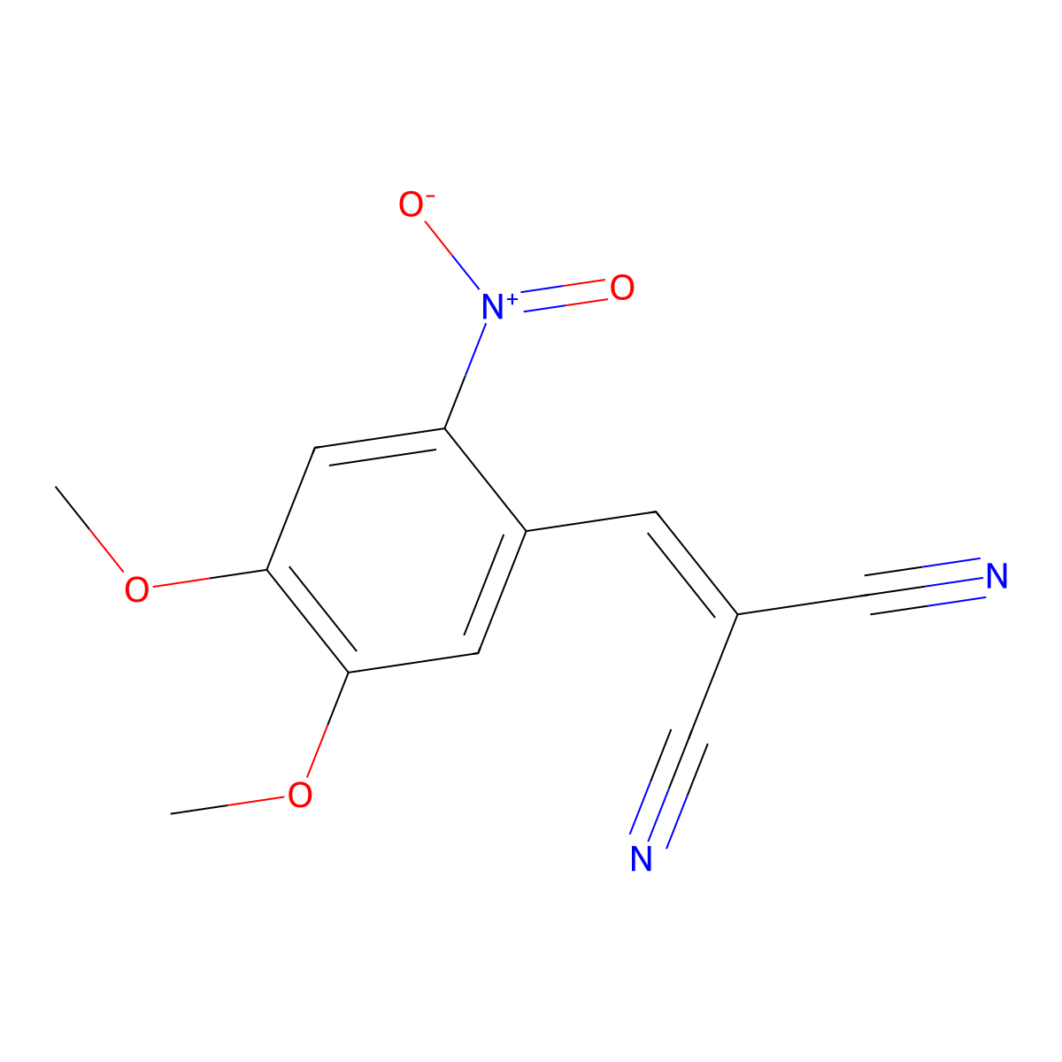 2-[(4,5-Dimethoxy-2-nitrophenyl)methylidene]propanedinitrile molecular structure, CAS 5154-47-2