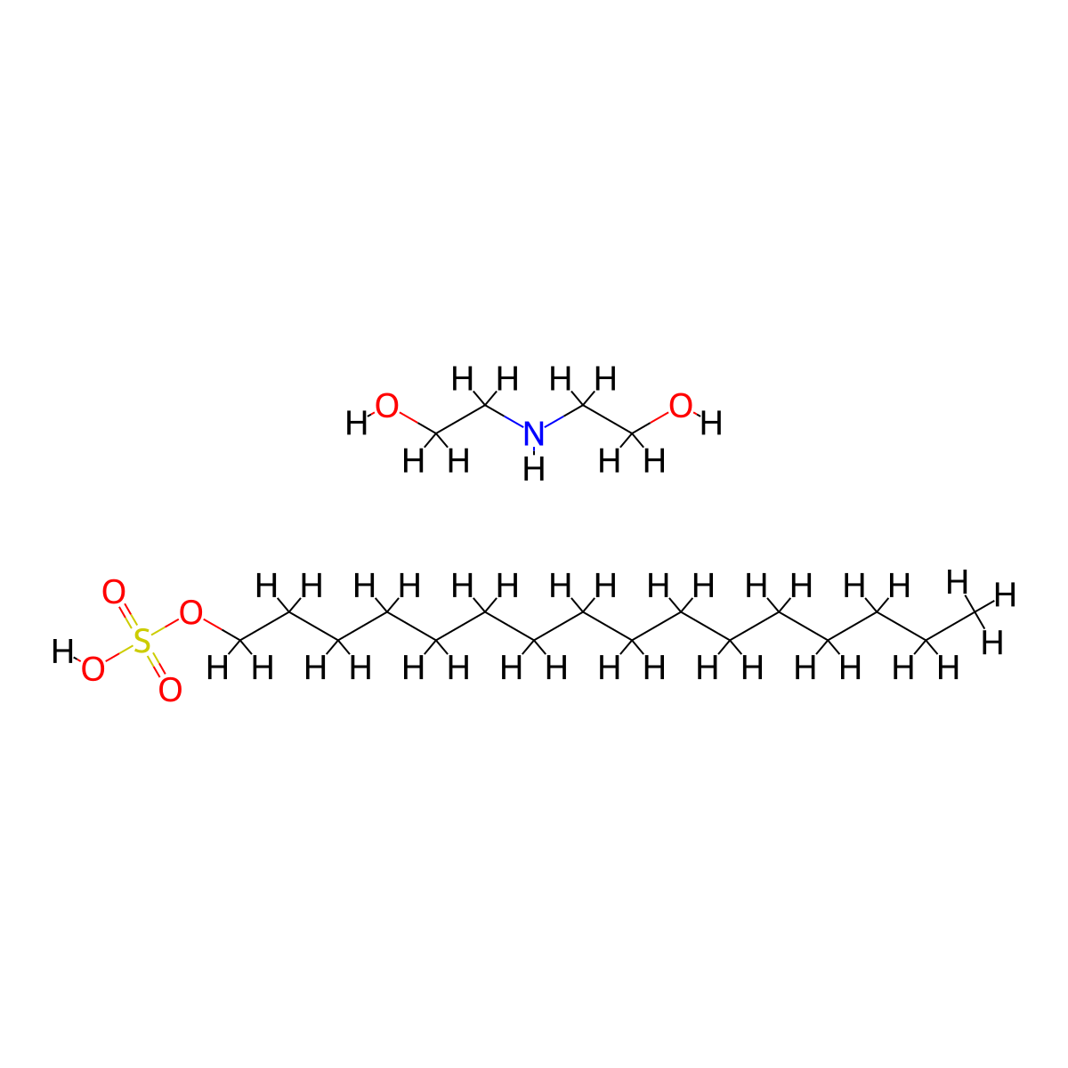 DEA-Cetyl sulfate molecular structure, CAS 51541-51-6