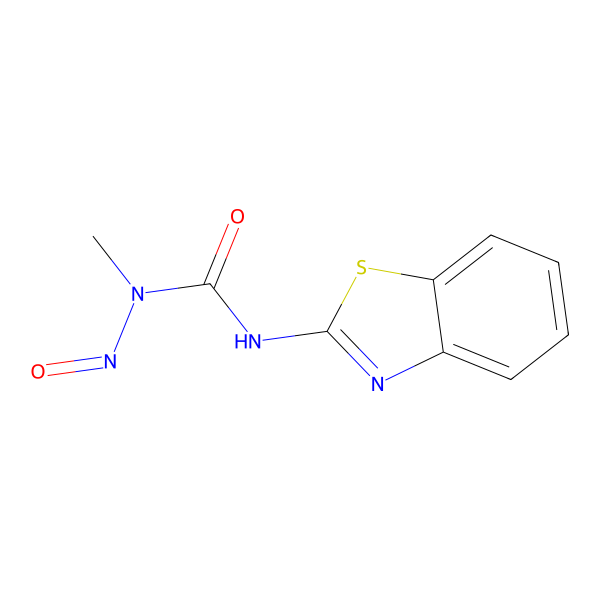 N'-2-Benzothiazolyl-N-methyl-N-nitrosourea molecular structure, CAS 51542-33-7