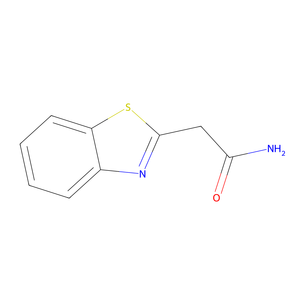 2-(1,3-Benzothiazol-2-yl)acetamide molecular structure, CAS 51542-41-7