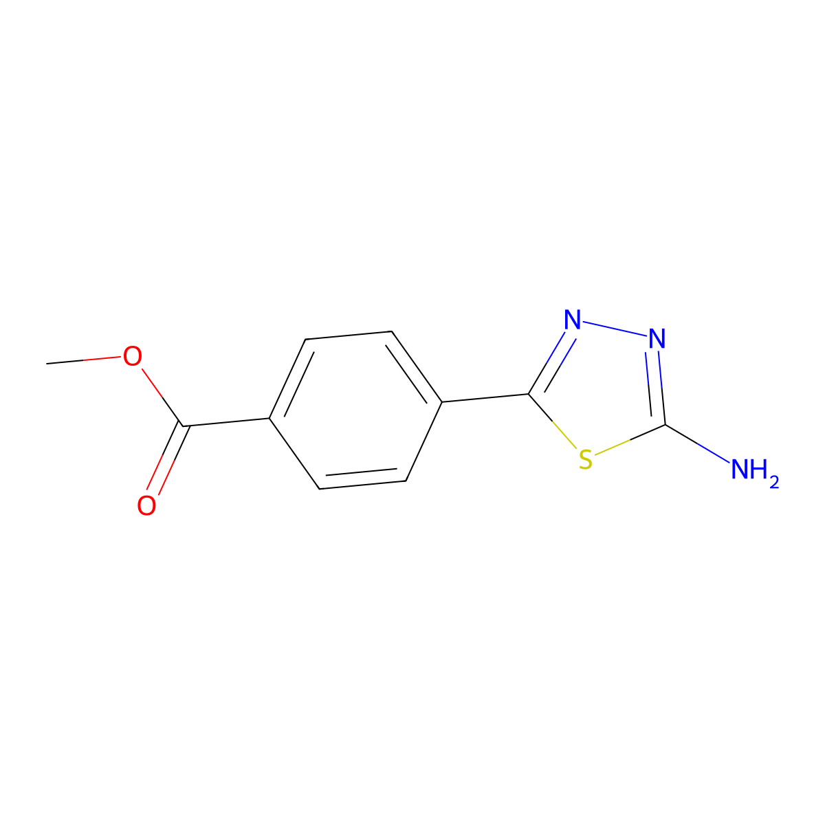 Methyl 4-(5-amino-1,3,4-thiadiazol-2-YL)benzoate molecular structure, CAS 51542-42-8