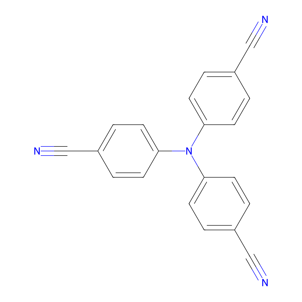 4,4',4''-Nitrilotribenzonitrile molecular structure, CAS 51545-36-9