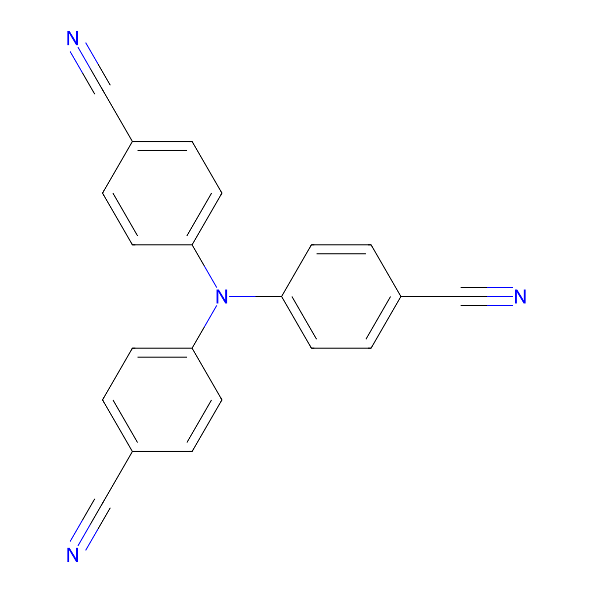 4,4',4''-Nitrilotribenzonitrile molecular structure, CAS 51545-36-9