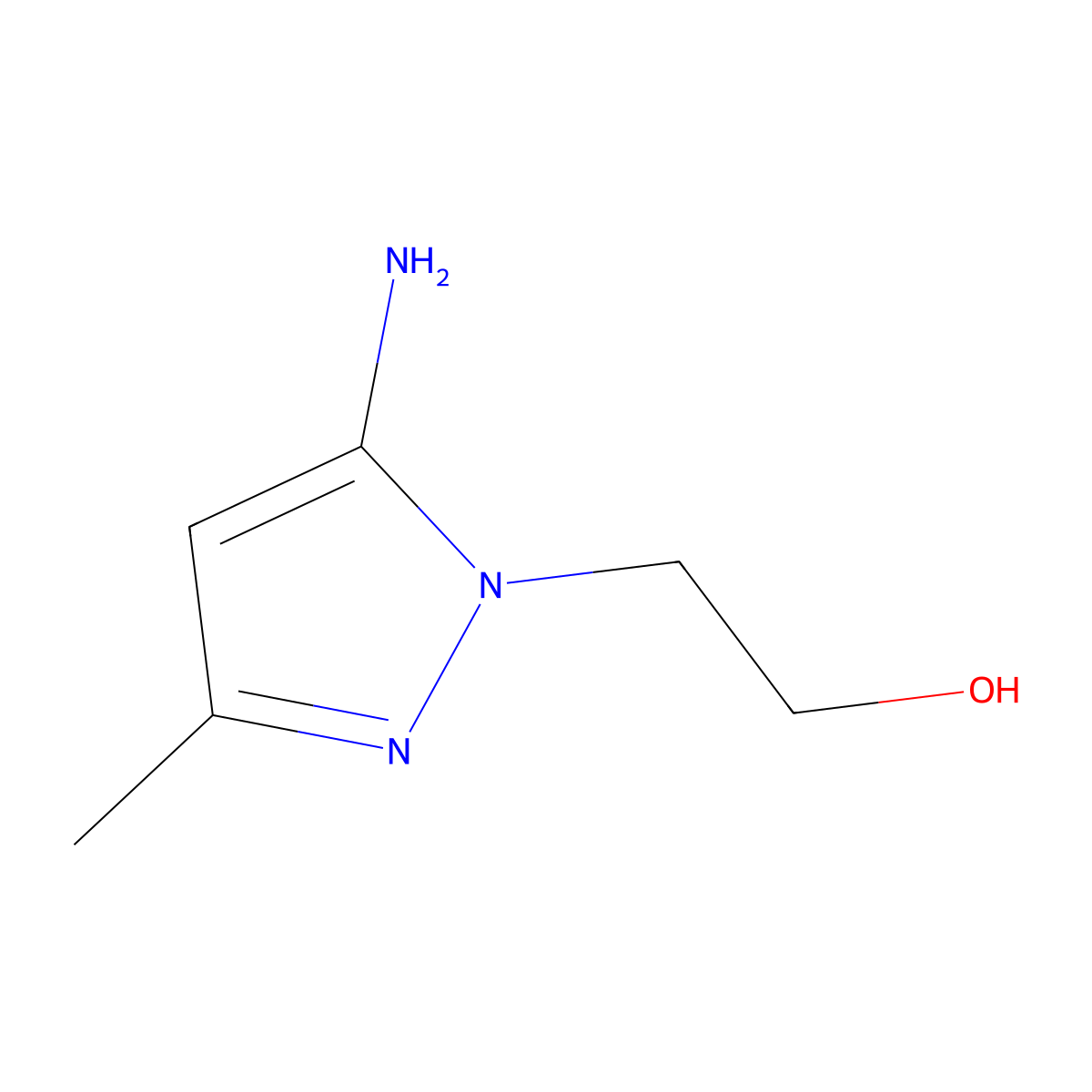 2-(5-Amino-3-methyl-1H-pyrazol-1-yl)ethan-1-ol molecular structure, CAS 51546-08-8
