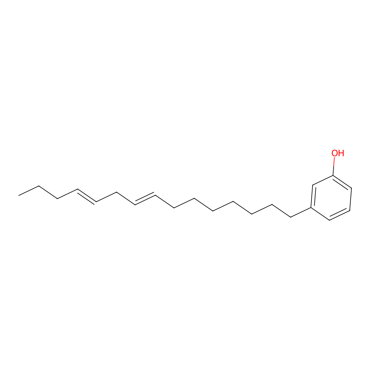 3-(8Z,11Z)-8,11-Pentadecadien-1-ylphenol molecular structure, CAS 51546-63-5