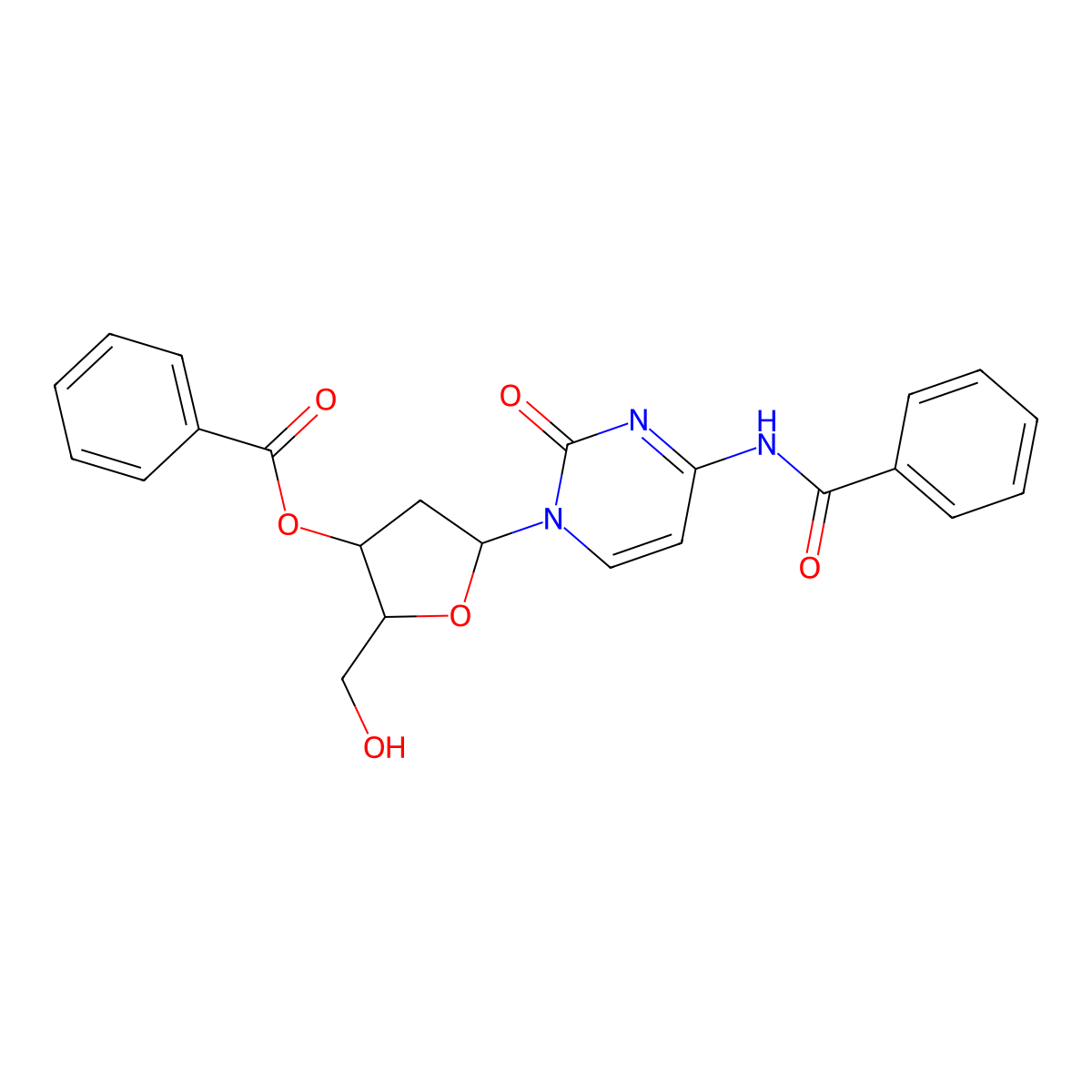 N-Benzoyl-2'-deoxycytidine 3'-benzoate molecular structure, CAS 51549-49-6