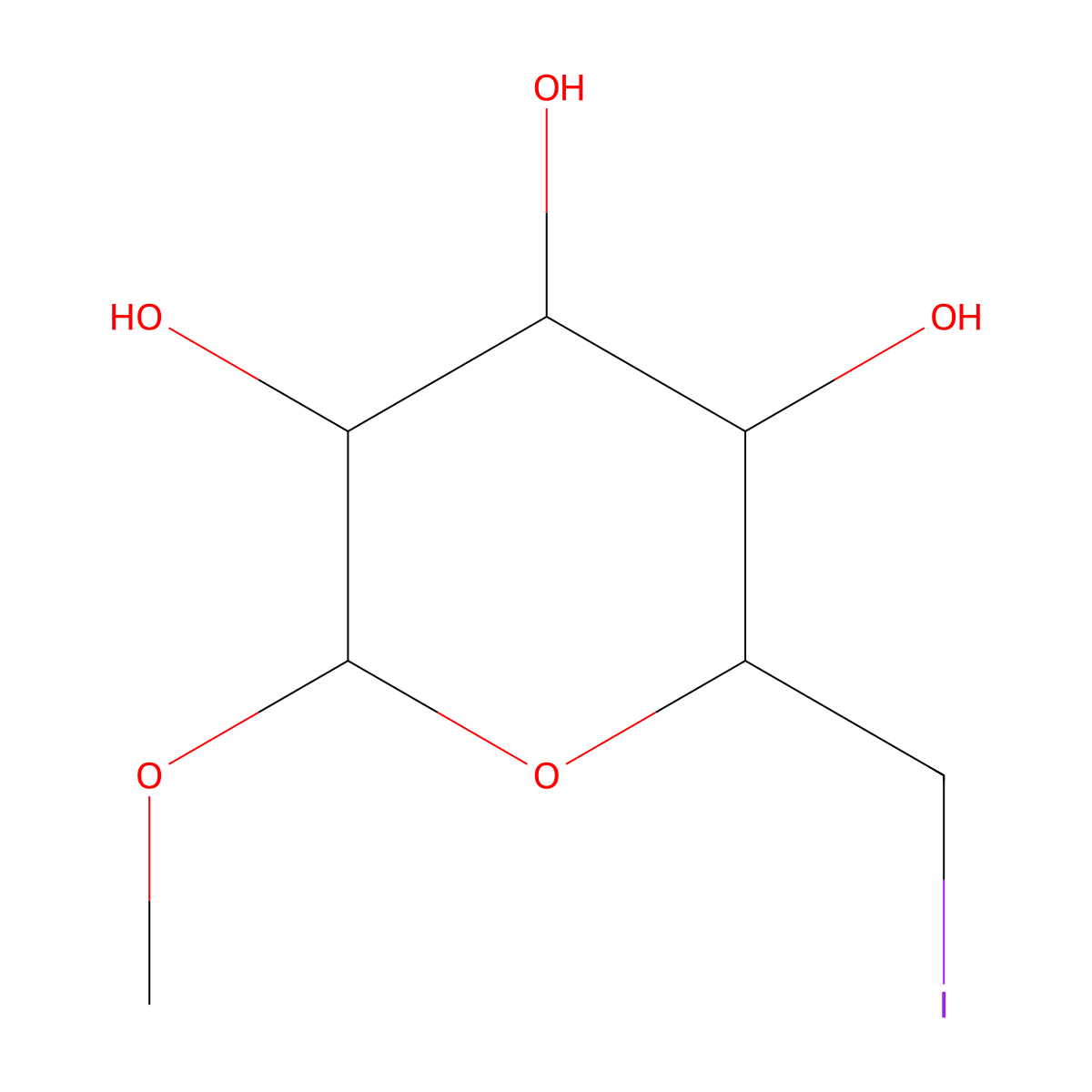2-(Iodomethyl)-6-methoxyoxane-3,4,5-triol molecular structure, CAS 5155-46-4