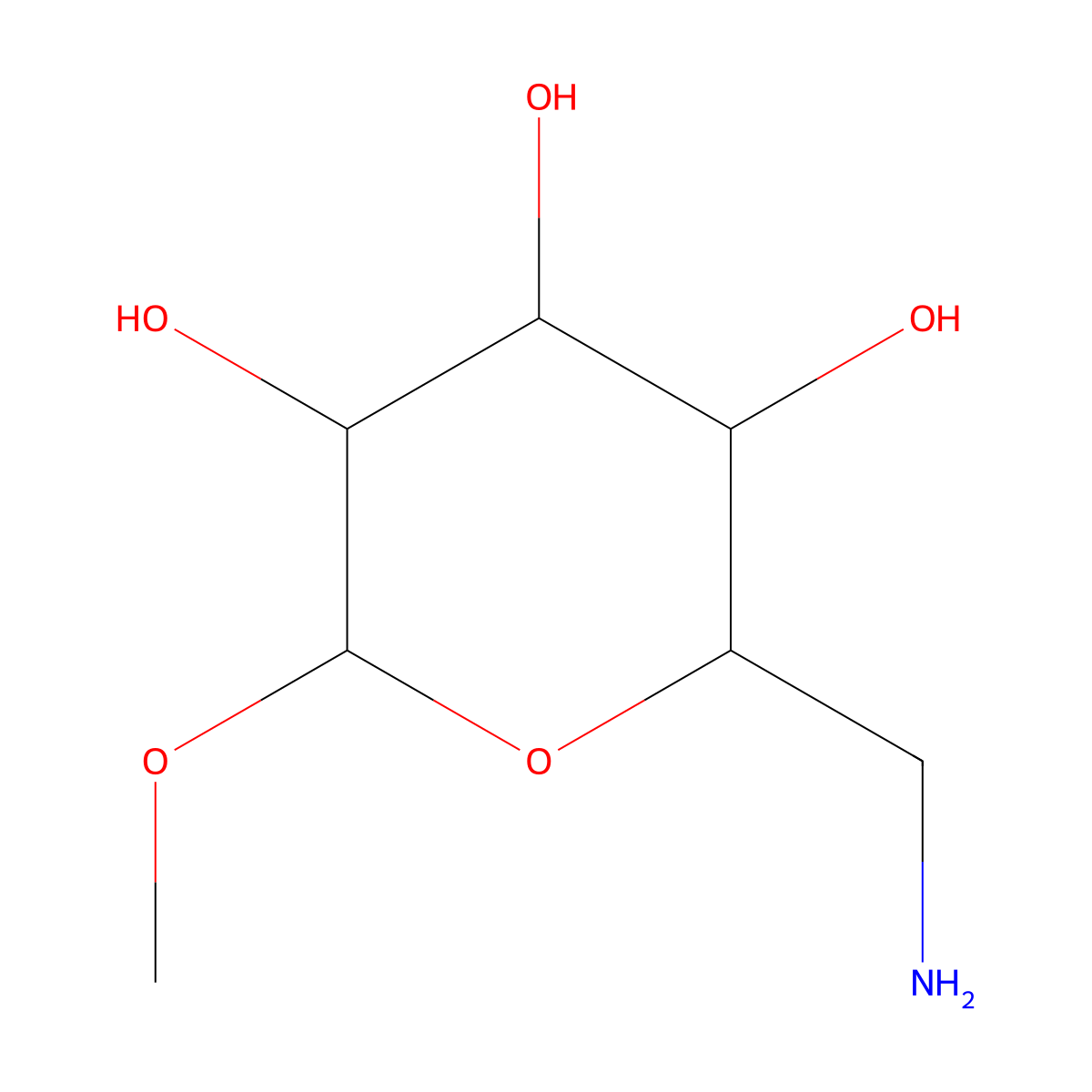 Methyl 6-amino-6-deoxy-a-D-glucopyranoside molecular structure, CAS 5155-47-5