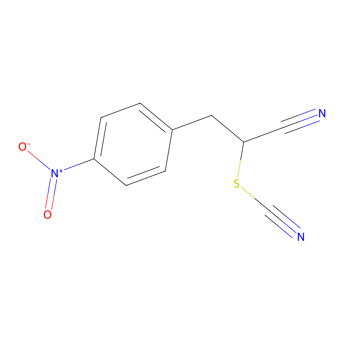 1-Cyano-2-(4-nitrophenyl)ethyl thiocyanate molecular structure, CAS 5155-67-9