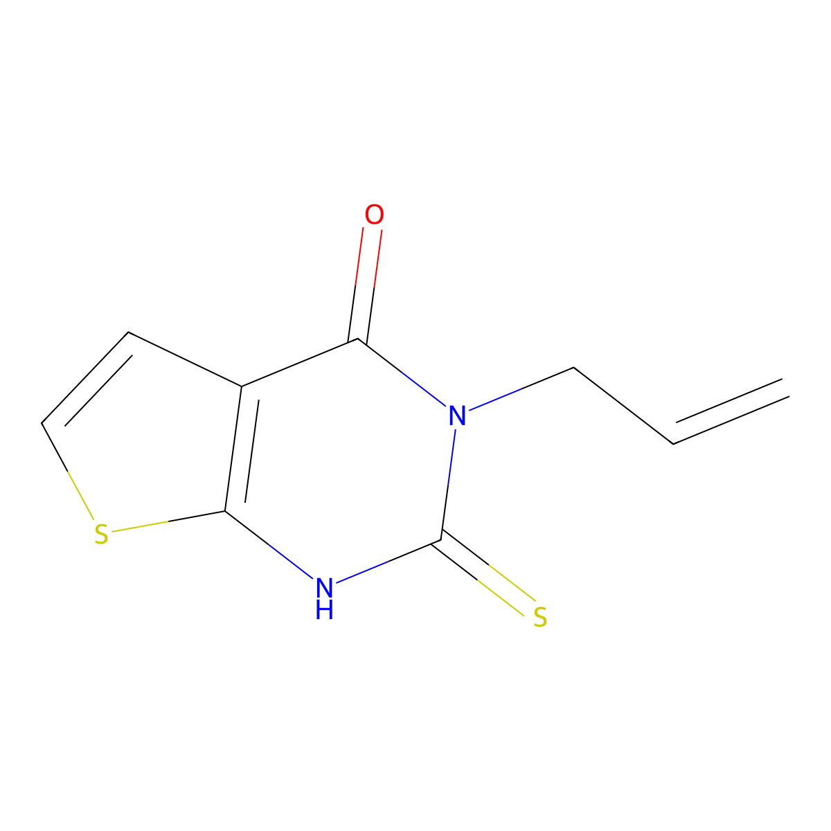 3-allyl-2-mercaptothieno[2,3-d]pyrimidin-4(3H)-one molecular structure, CAS 51550-04-0
