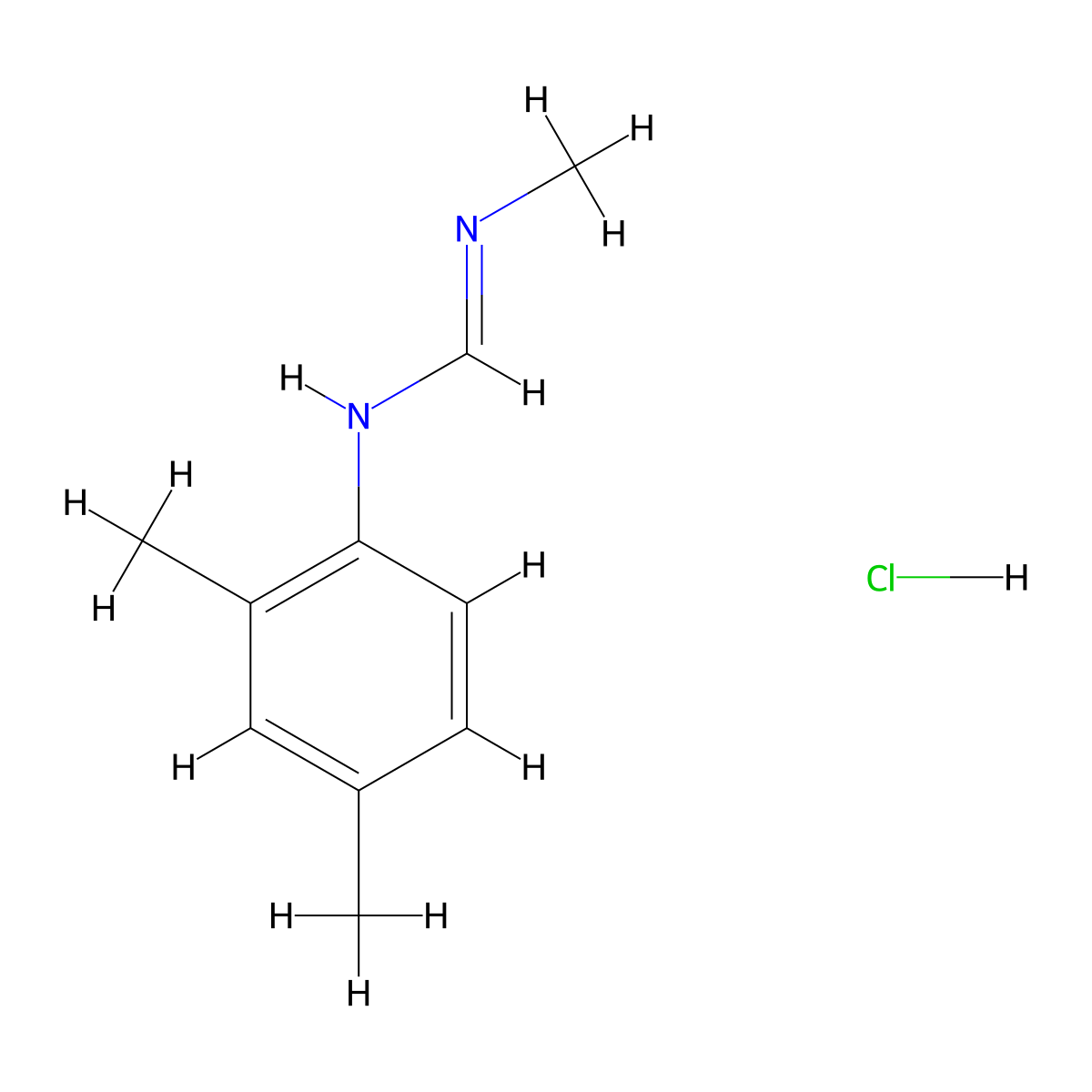 Semiamitraz hydrochloride molecular structure, CAS 51550-40-4