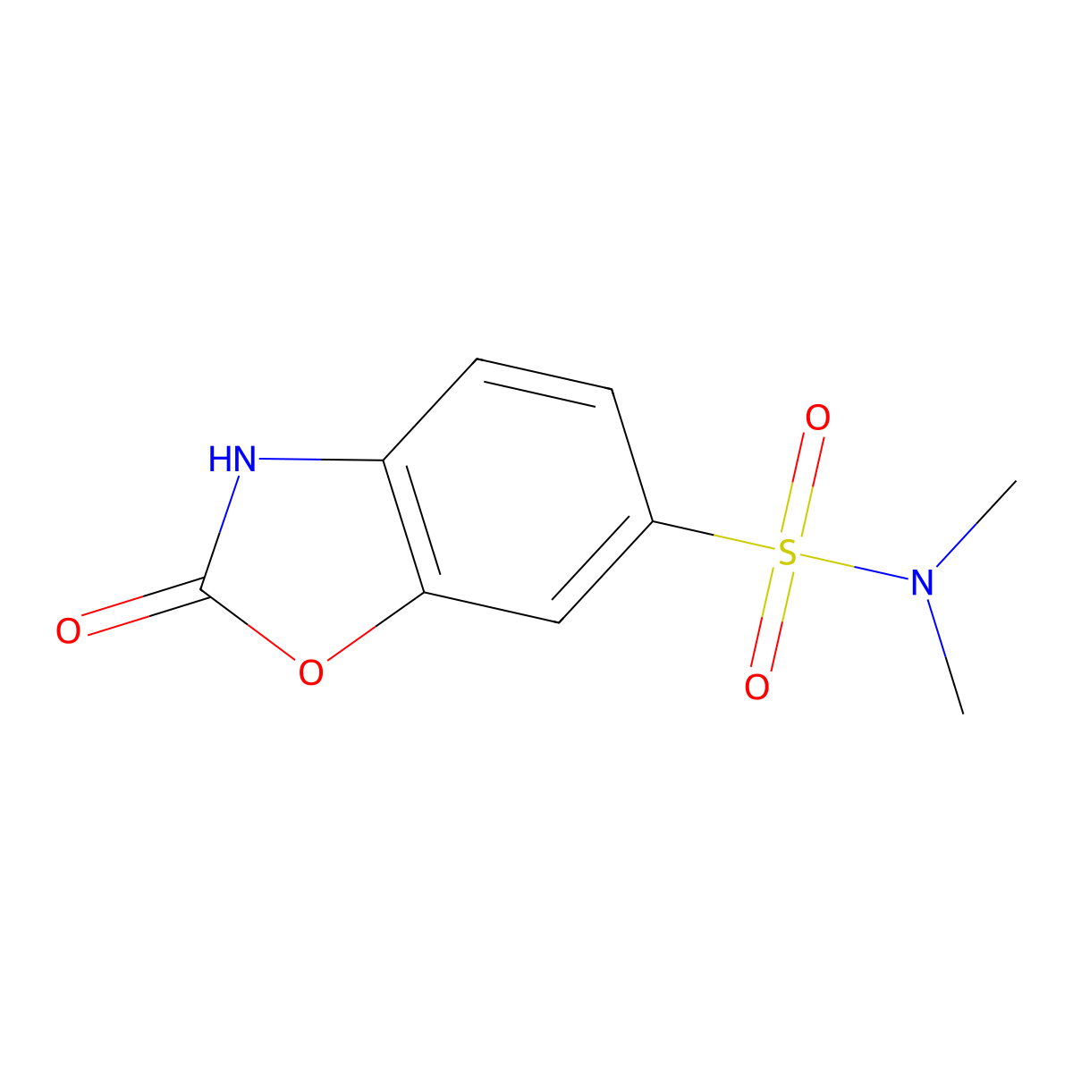 N,N-dimethyl-2-oxo-2,3-dihydro-1,3-benzoxazole-6-sulfonamide molecular structure, CAS 51550-67-5