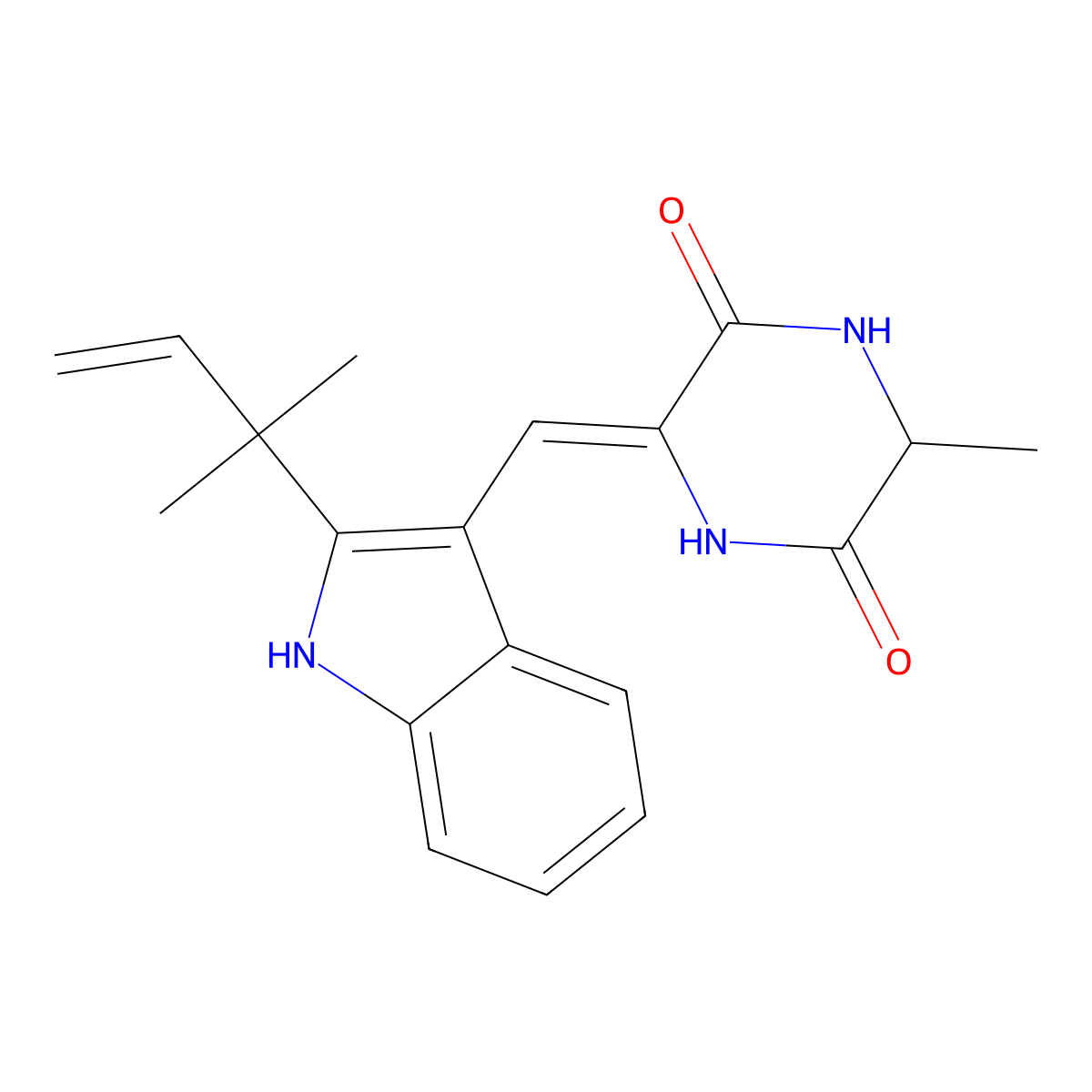 Neoechinulin A molecular structure, CAS 51551-29-2