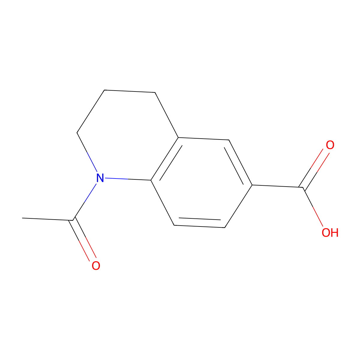 1-Acetyl-1,2,3,4-tetrahydroquinoline-6-carboxylic acid molecular structure, CAS 51552-85-3