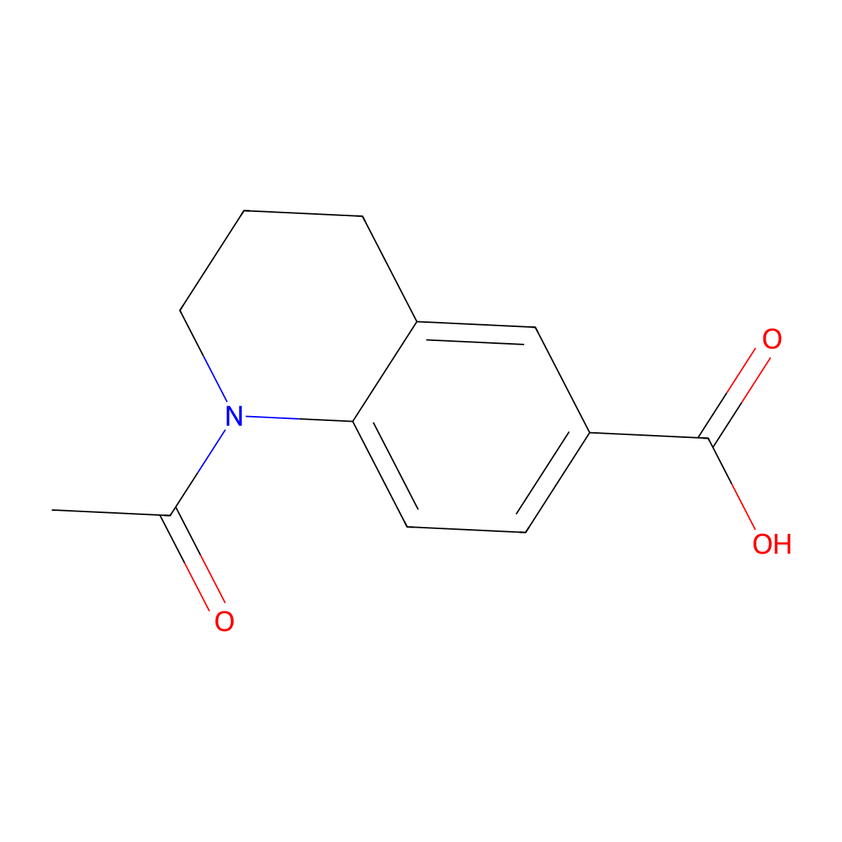 1-Acetyl-1,2,3,4-tetrahydroquinoline-6-carboxylic acid molecular structure, CAS 51552-85-3