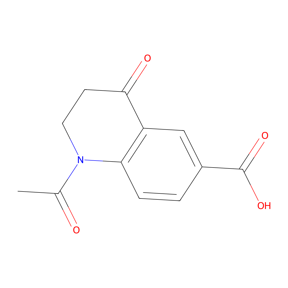 1-Acetyl-4-oxo-1,2,3,4-tetrahydroquinoline-6-carboxylic acid molecular structure, CAS 51552-91-1
