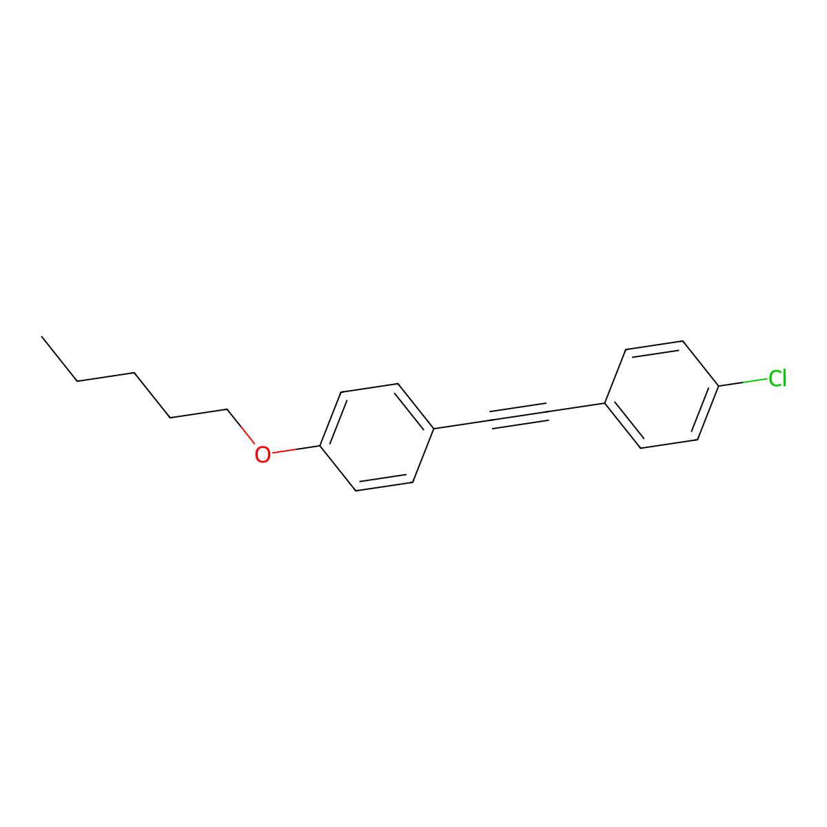 1-Chloro-4-{[4-(pentyloxy)phenyl]ethynyl}benzene molecular structure, CAS 51554-80-4