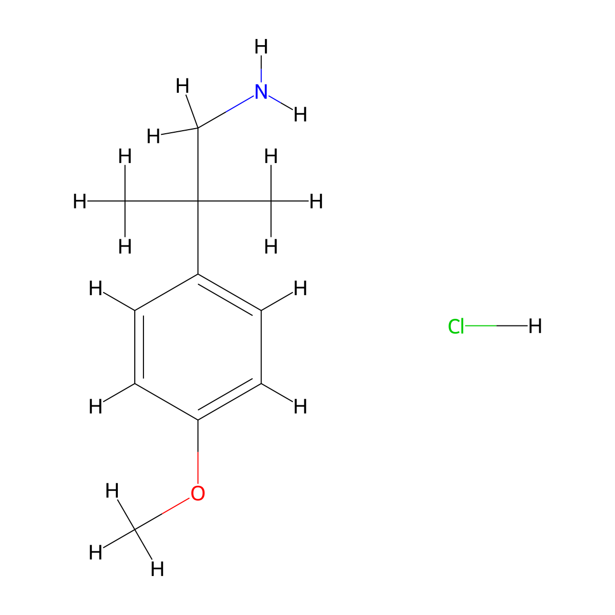 2-(4-Methoxyphenyl)-2-methylpropan-1-amine hydrochloride molecular structure, CAS 51558-26-0