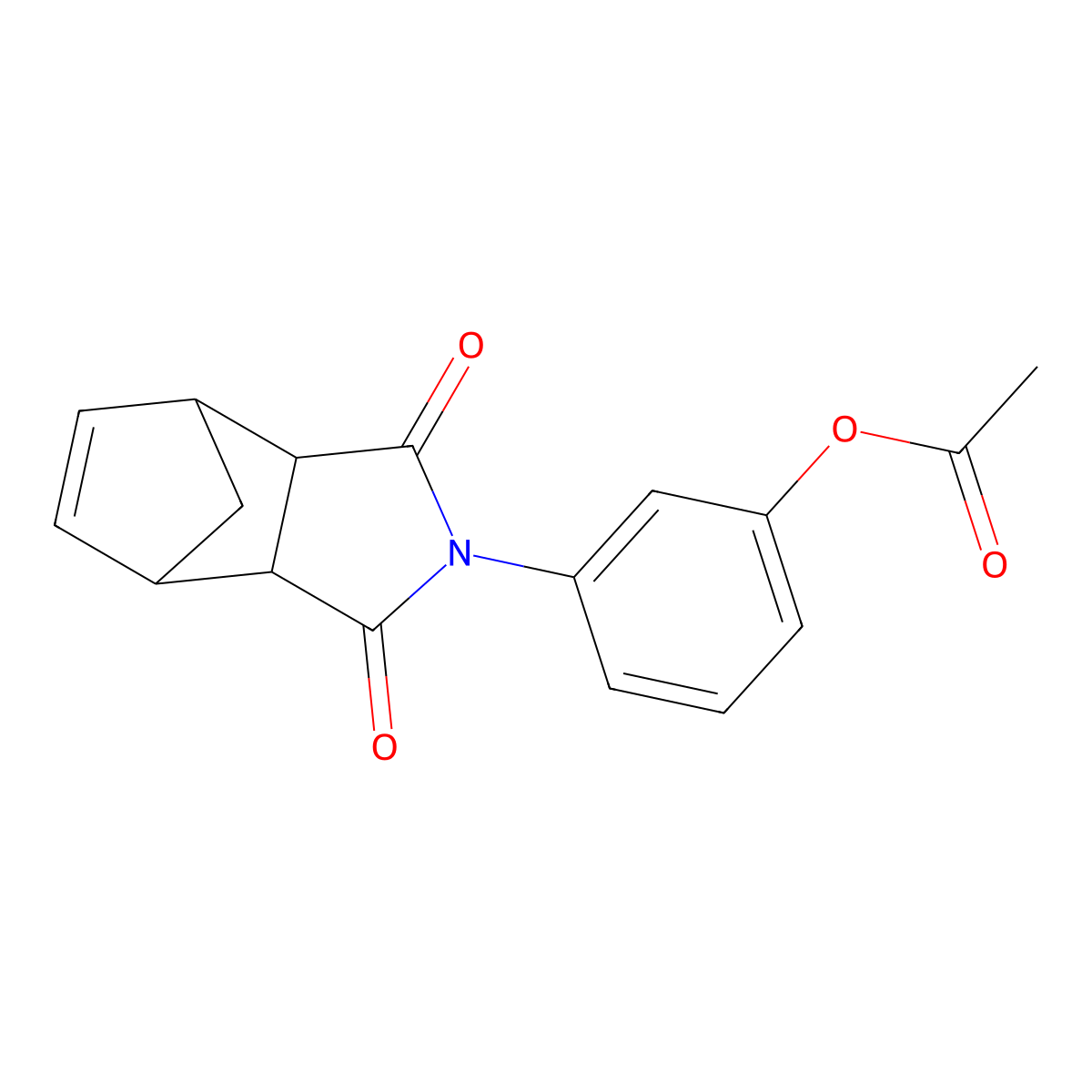 3-(3,5-Dioxo-4-azatricyclo[5.2.1.0~2,6~]dec-8-en-4-yl)phenyl acetate molecular structure, CAS 5156-32-1
