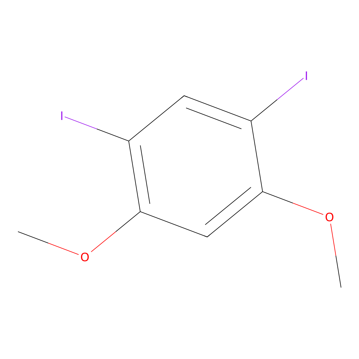 1,5-Diiodo-2,4-dimethoxybenzene molecular structure, CAS 51560-17-9