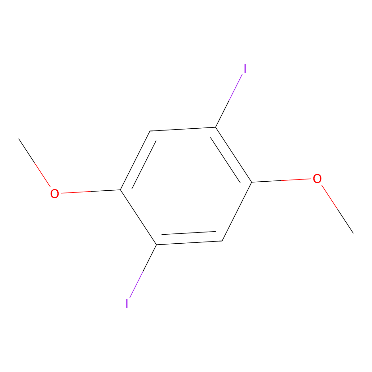 1,4-Diiodo-2,5-dimethoxybenzene molecular structure, CAS 51560-21-5