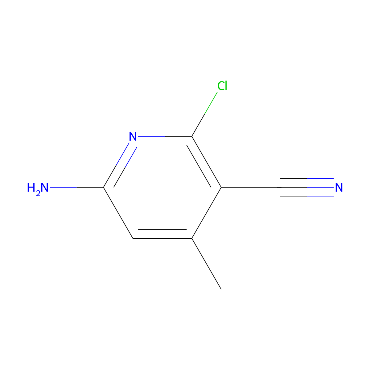 6-Amino-2-chloro-4-methylnicotinonitrile molecular structure, CAS 51561-20-7