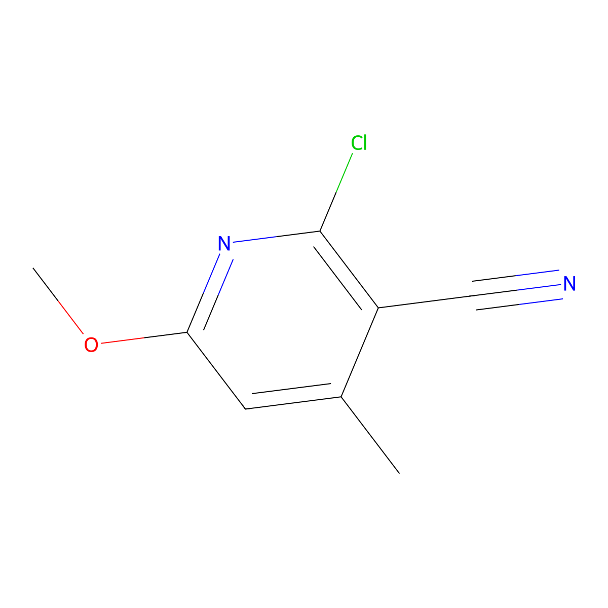 2-Chloro-6-methoxy-4-methylnicotinonitrile molecular structure, CAS 51564-29-5