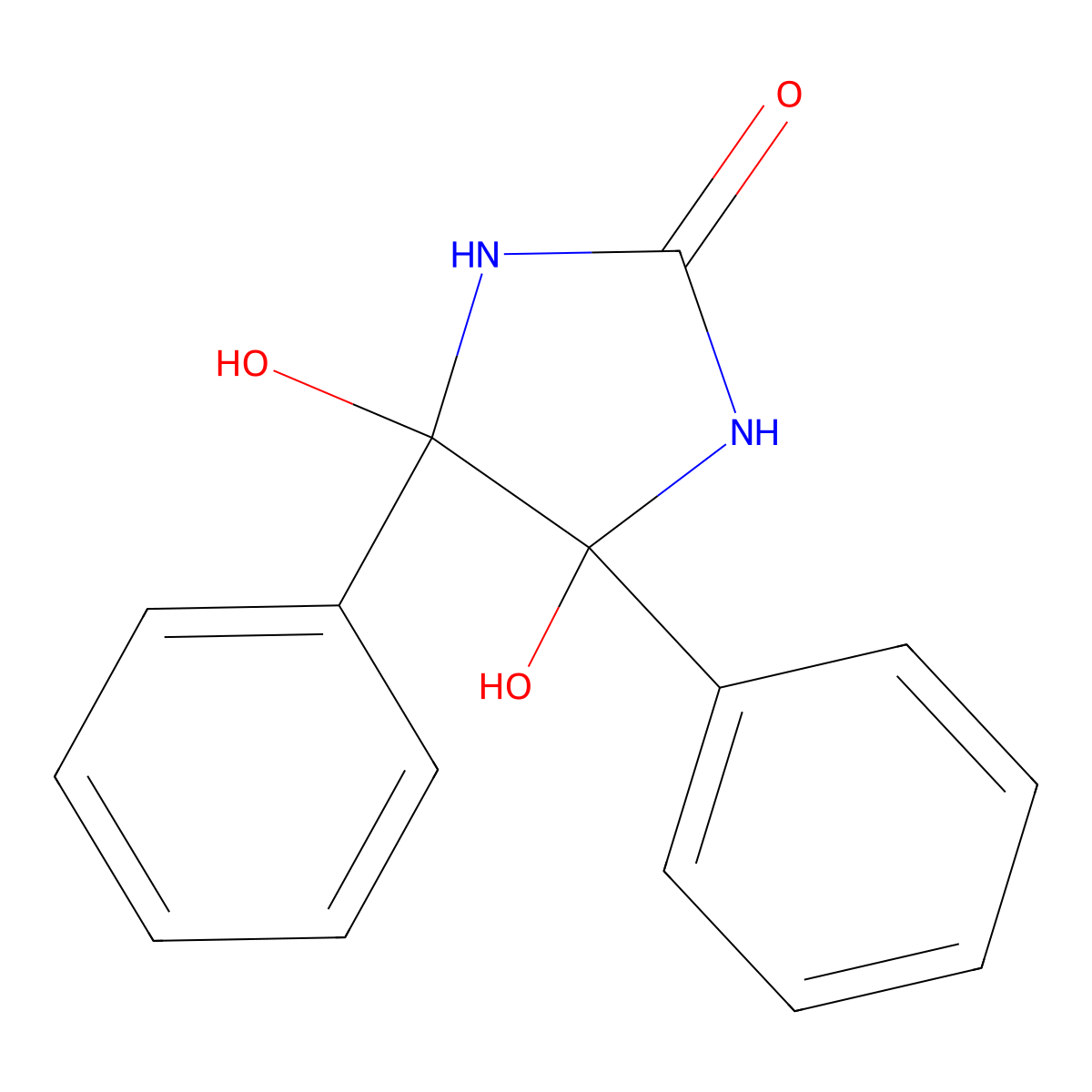 4,5-Dihydroxy-4,5-diphenyl-2-imidazolidinone molecular structure, CAS 5157-13-1