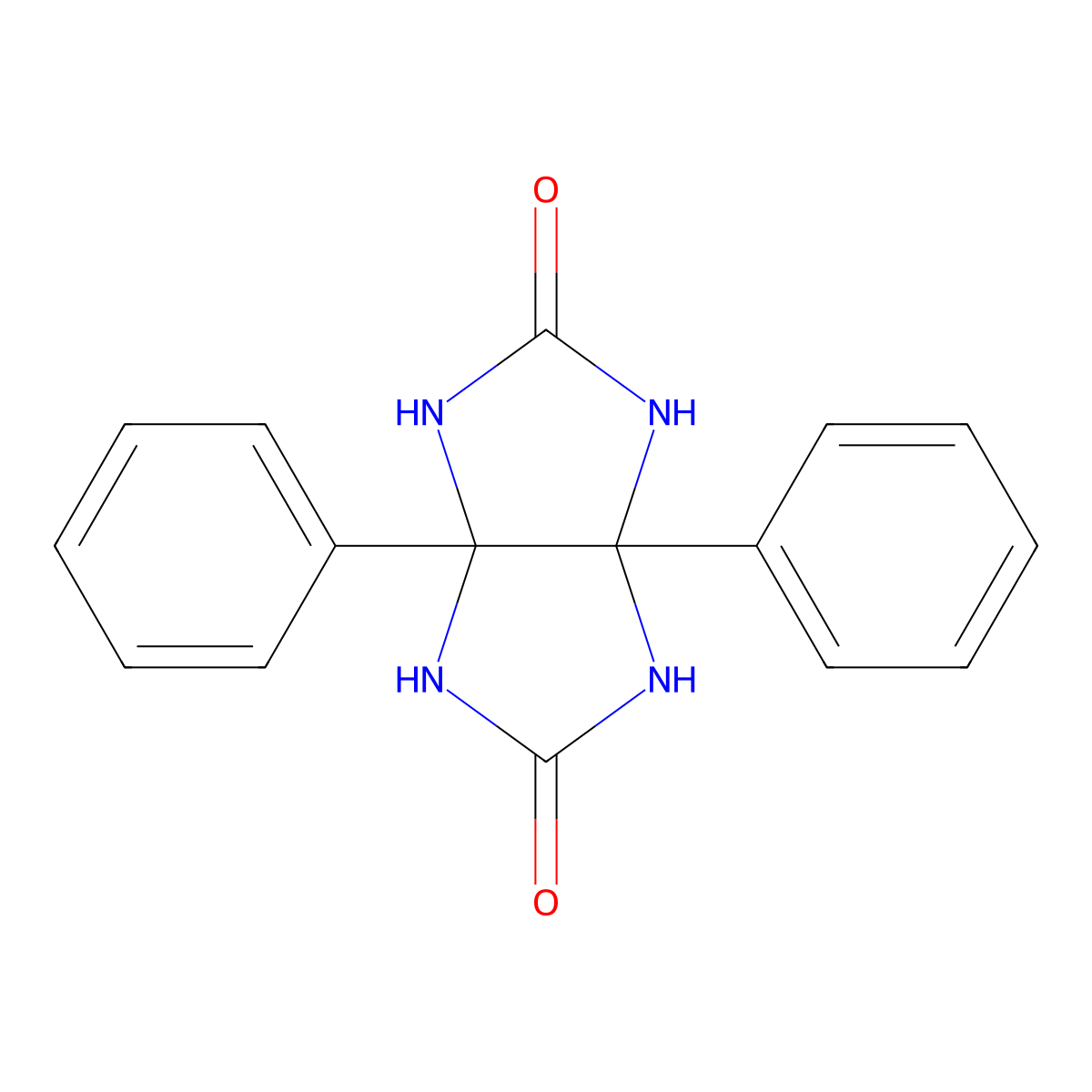 Tetrahydro-3a,6a-diphenylimidazo(4,5-d)imidazole-2,5(1H,3H)-dione molecular structure, CAS 5157-15-3
