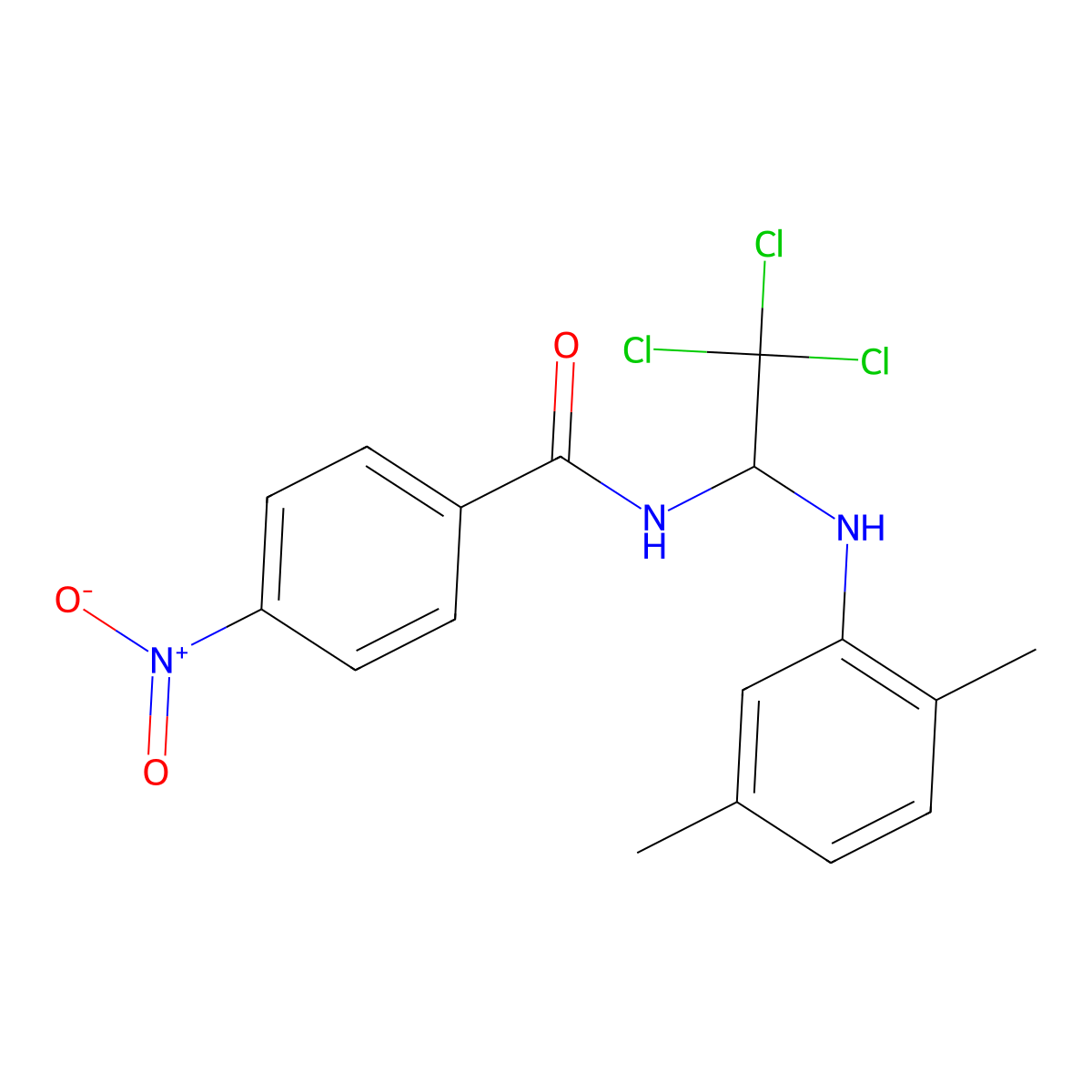 4-nitro-N-[2,2,2-trichloro-1-(2,5-dimethylanilino)ethyl]benzamide molecular structure, CAS 5157-71-1