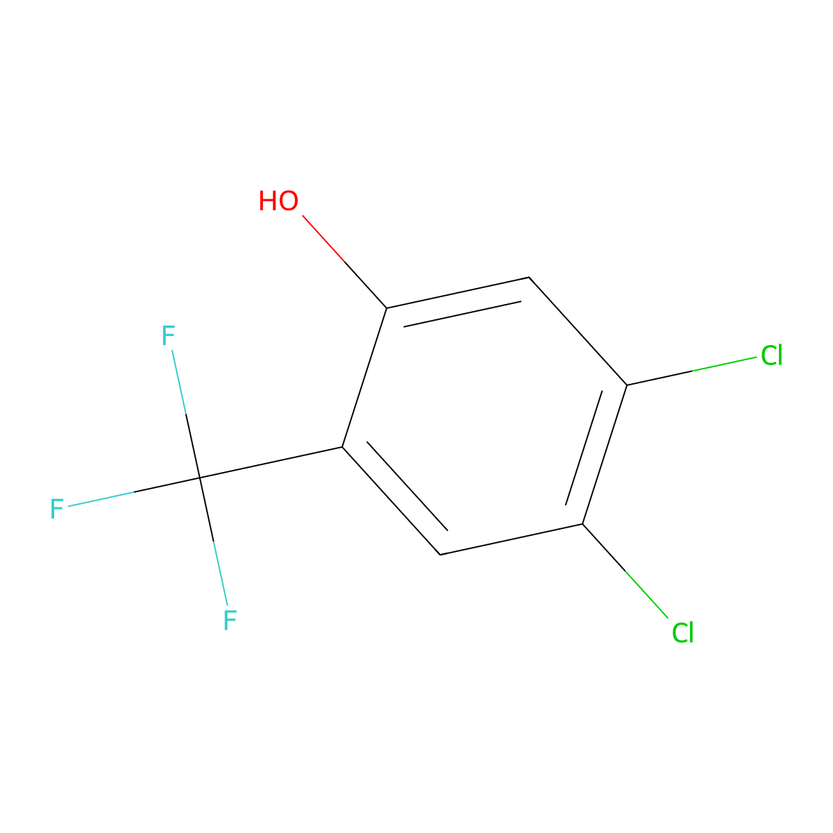 4,5-Dichloro-2-(trifluoromethyl)phenol molecular structure, CAS 51571-02-9