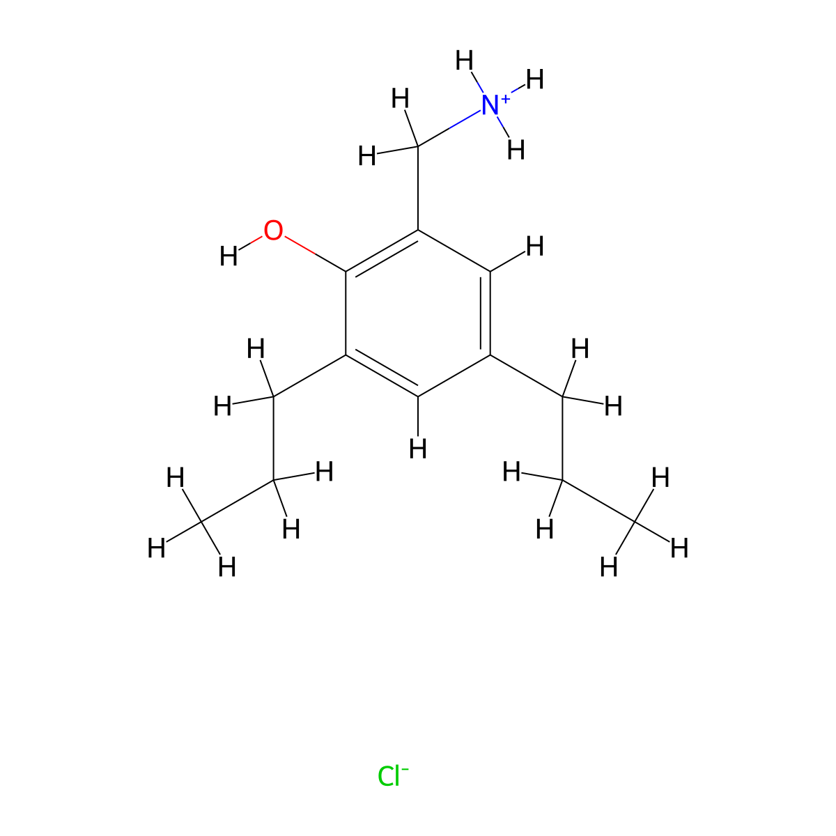 2-(Aminomethyl)-4,6-dipropylphenol--hydrogen chloride (1/1) molecular structure, CAS 51571-14-3