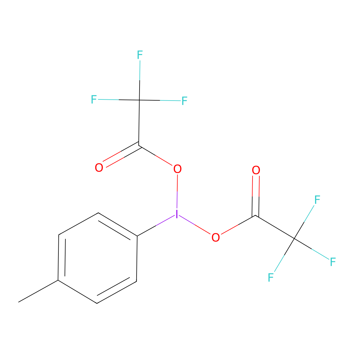 1-[Bis(trifluoroacetoxy)iodo]-4-methylbenzene molecular structure, CAS 51571-26-7