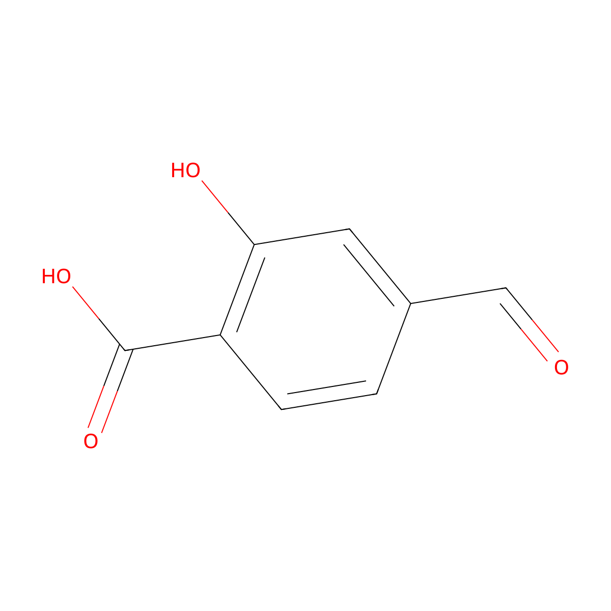 4-Formyl-2-hydroxybenzoic acid molecular structure, CAS 51572-88-4