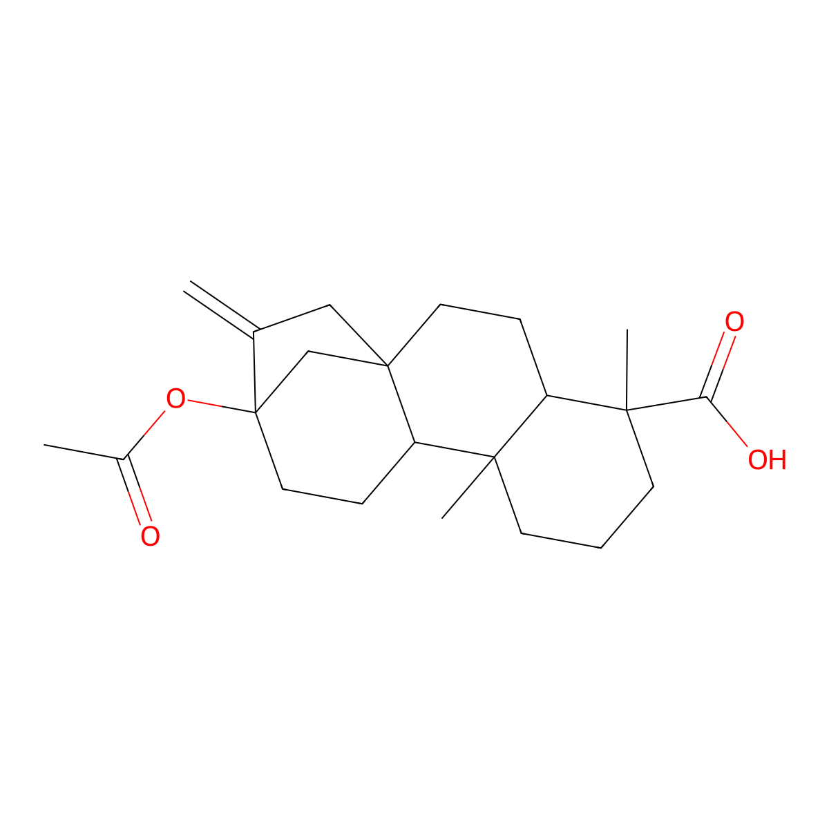 Steviol acetate molecular structure, CAS 51576-10-4