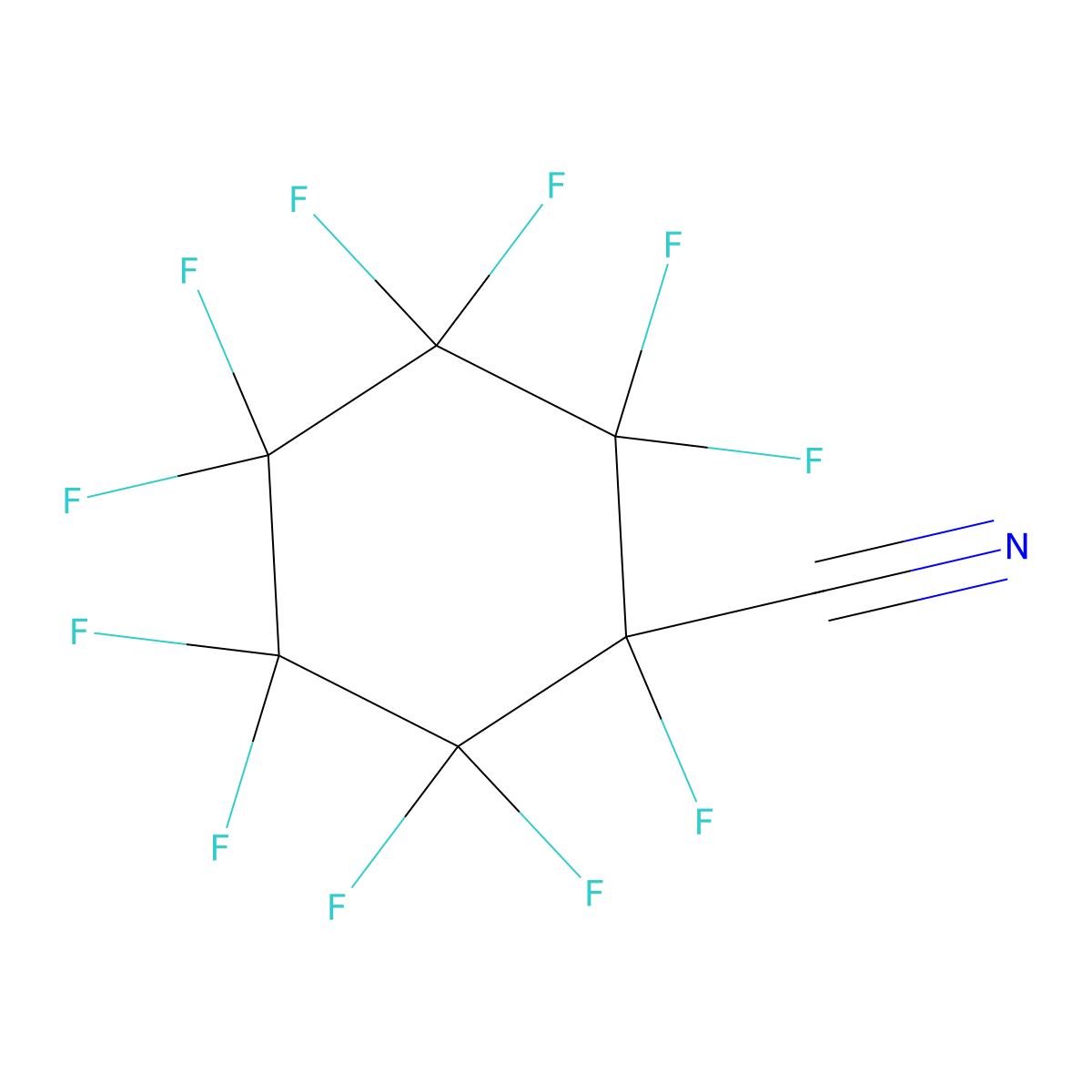 1,2,2,3,3,4,4,5,5,6,6-Undecafluorocyclohexane-1-carbonitrile molecular structure, CAS 51579-56-7