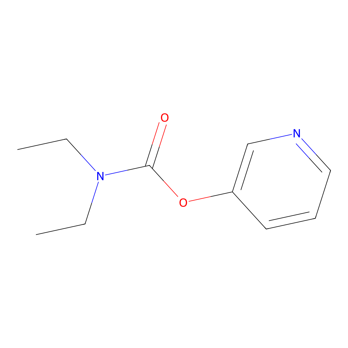 3-Pyridyl diethylcarbamate molecular structure, CAS 51581-40-9