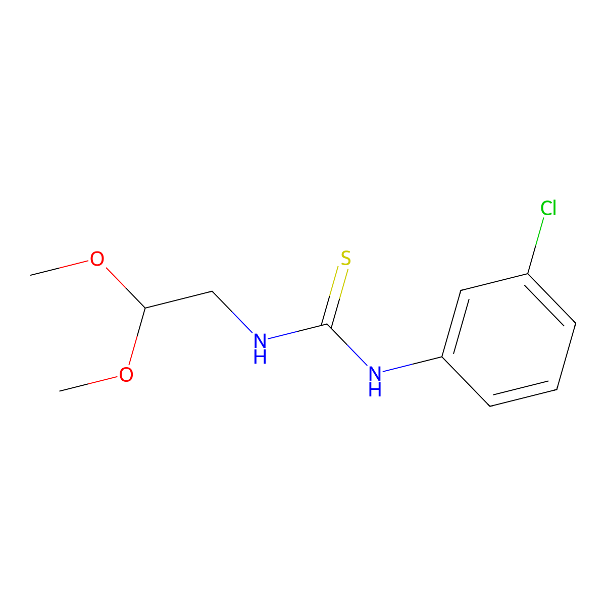 N-(3-chlorophenyl)-N'-(2,2-dimethoxyethyl)thiourea molecular structure, CAS 51581-43-2