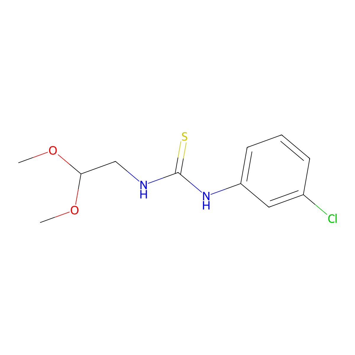 N-(3-chlorophenyl)-N'-(2,2-dimethoxyethyl)thiourea molecular structure, CAS 51581-43-2