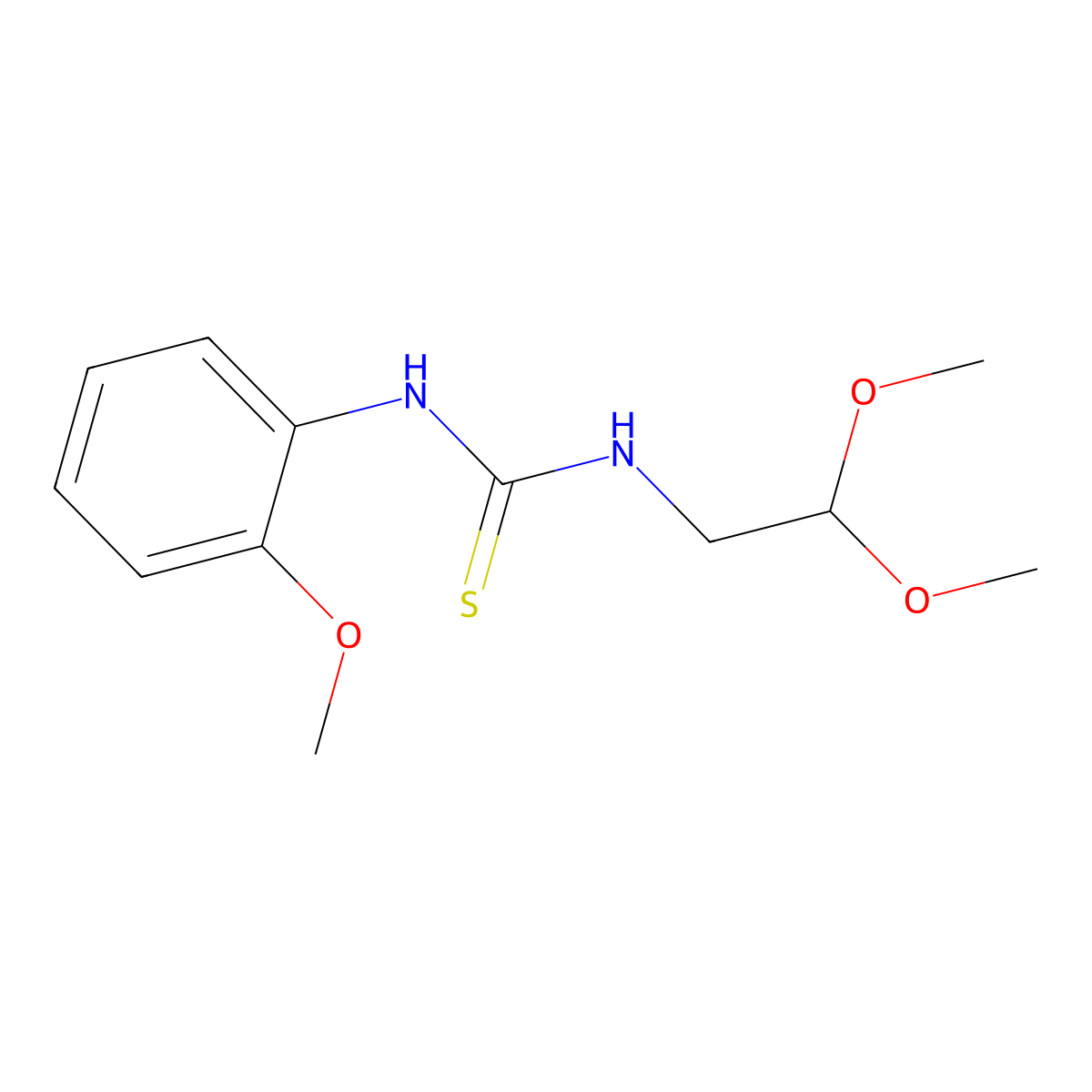 1-(2,2-Dimethoxyethyl)-3-(2-methoxyphenyl)thiourea molecular structure, CAS 51581-45-4