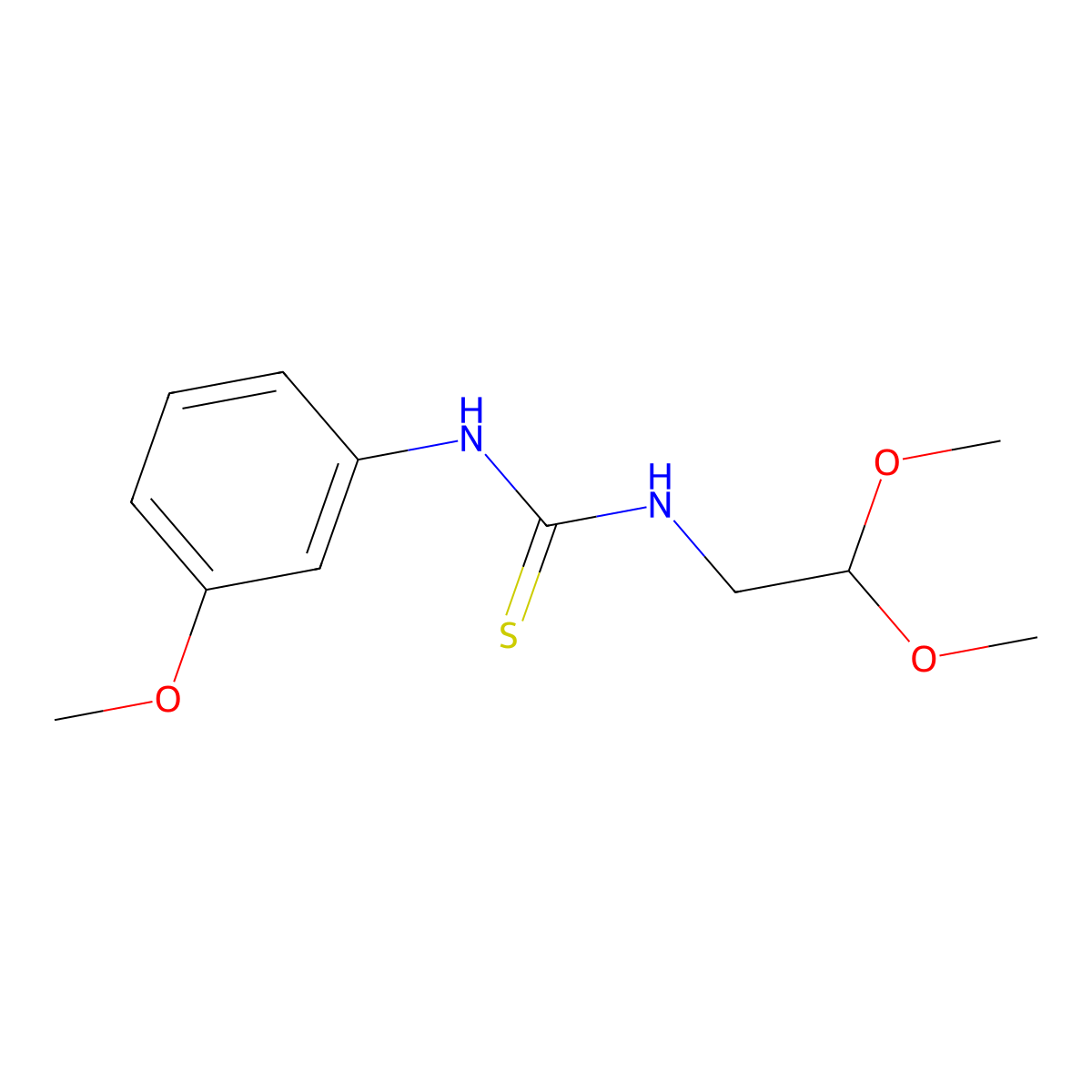 1-(2,2-Dimethoxyethyl)-3-(3-methoxyphenyl)thiourea molecular structure, CAS 51581-46-5