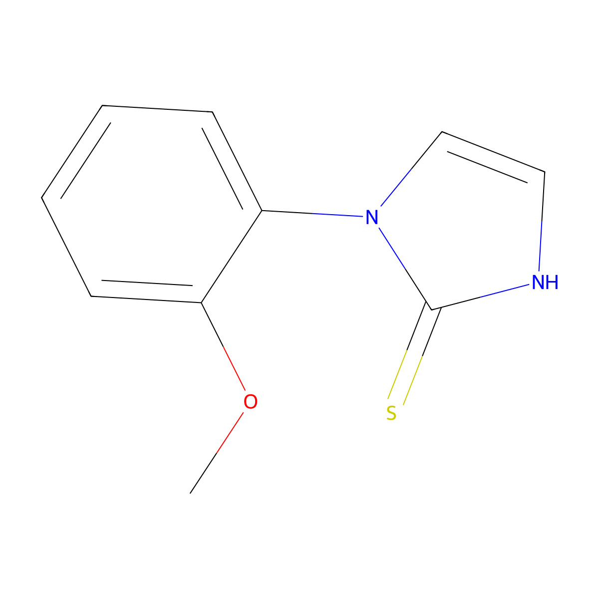 1-(2-methoxyphenyl)-1H-imidazole-2(3H)-thione molecular structure, CAS 51581-48-7