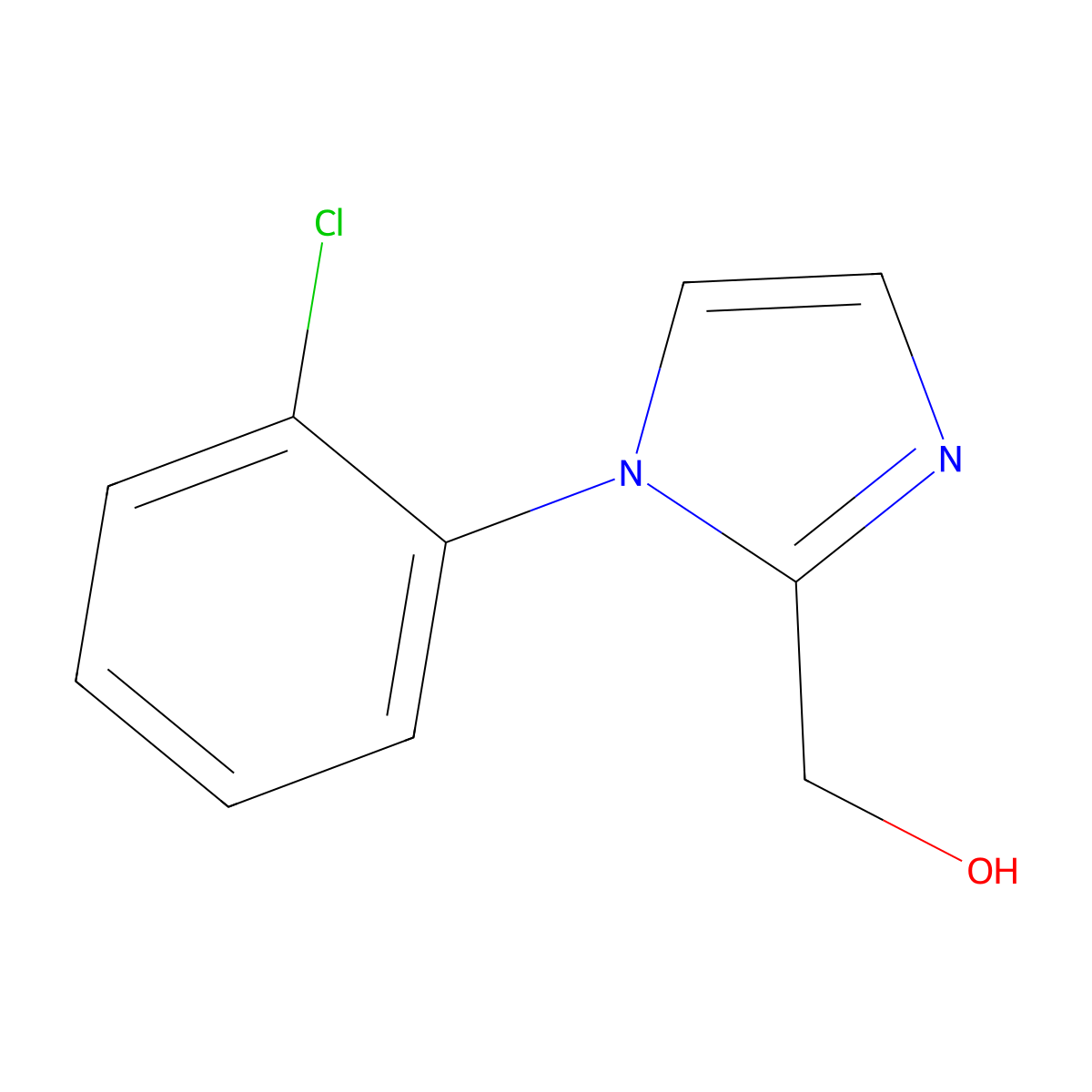 [1-(2-chlorophenyl)-1H-imidazol-2-yl]methanol molecular structure, CAS 51581-55-6